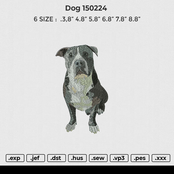 Dog 150224 Embroidery File 6 size