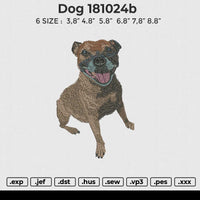 Dog 181024b Embroidery File 6 size