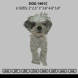 Dog 1901c Embroidery File 6 sizes