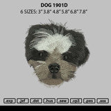 Dog 1901d Embroidery File 6 sizes