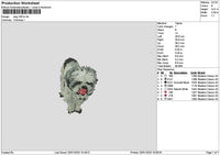 Dog 1901e Embroidery File 6 sizes