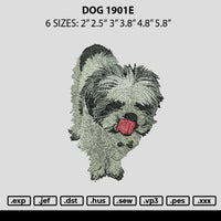 Dog 1901e Embroidery File 6 sizes