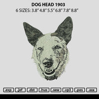 Dog Head 1903 Embroidery File 6 sizes