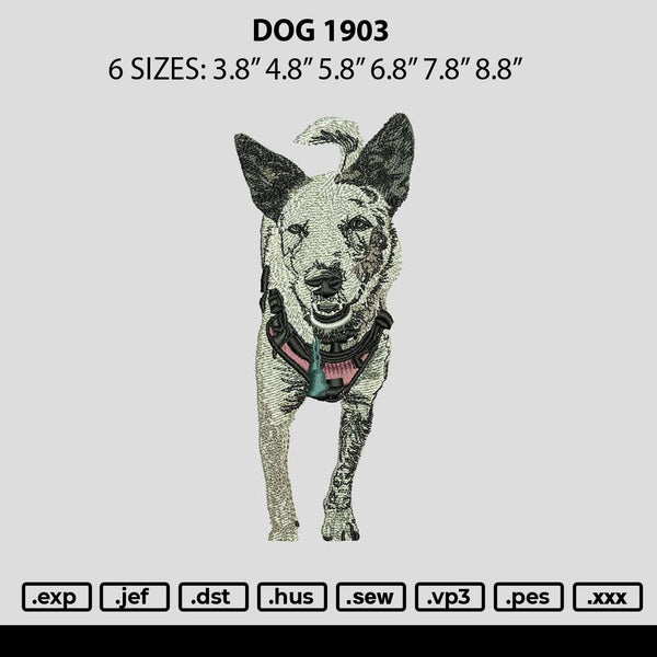 Dog 1903 Embroidery File 6 sizes