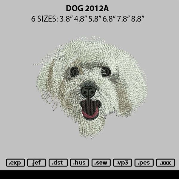Dog 2012a Embroidery File 6 sizes