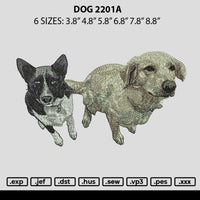 Dog 2201a Embroidery File 6 sizes
