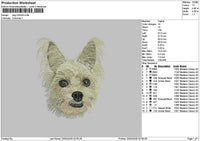 Dog Head 2203 Embroidery File 6 sizes