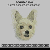 Dog Head 2203 Embroidery File 6 sizes