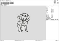 Dog Outline 2403 Embroidery File 6 sizes