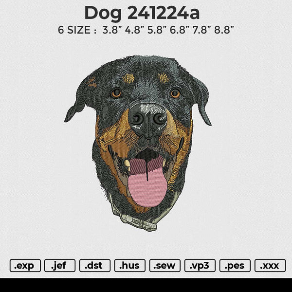 Dog 241224a Embroidery File 6 size