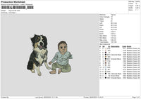 Dog Child Embroidery File 6 sizes