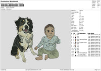 Dog Child Embroidery File 6 sizes