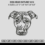 Dog Head Outline 1612 Embroidery File 6 sizes