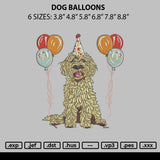 Dog Balloons Embroidery File 6 sizes