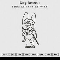 Dog beansie Embroidery File 6 size