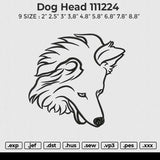 Dog head 111224 Embroidery File 9 size