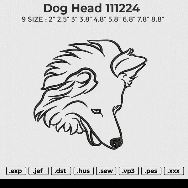 Dog head 111224 Embroidery File 9 size