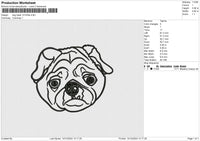 Dog Head 121224 A Embroidery File 6 size
