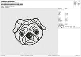 Dog Head 121224 A Embroidery File 6 size
