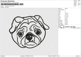 Dog Head 121224 A Embroidery File 6 size
