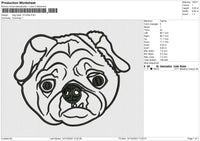 Dog Head 121224 A Embroidery File 6 size