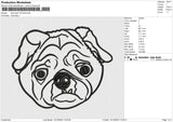 Dog Head 121224 A Embroidery File 6 size