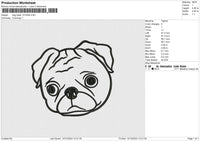 Dog Head 121224 B Embroidery File 6 size