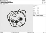 Dog Head 121224 B Embroidery File 6 size