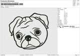 Dog Head 121224 B Embroidery File 6 size