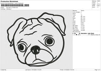 Dog Head 121224 B Embroidery File 6 size