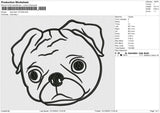 Dog Head 121224 B Embroidery File 6 size