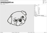Dog Head 121224 C Embroidery File 6 size