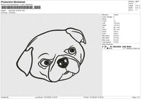 Dog Head 121224 C Embroidery File 6 size