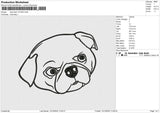 Dog Head 121224 C Embroidery File 6 size