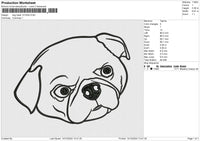 Dog Head 121224 C Embroidery File 6 size