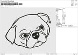 Dog Head 121224 C Embroidery File 6 size