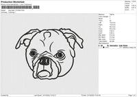 Dog Head 121224 D Embroidery File 9 size