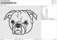 Dog Head 121224 D Embroidery File 9 size