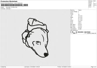 Dog Head 121224 E Embroidery File 9 size