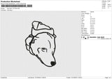Dog Head 121224 E Embroidery File 9 size