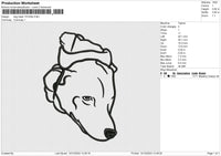 Dog Head 121224 E Embroidery File 9 size
