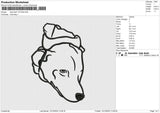 Dog Head 121224 E Embroidery File 9 size