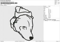 Dog Head 121224 E Embroidery File 9 size
