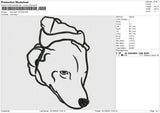 Dog Head 121224 E Embroidery File 9 size
