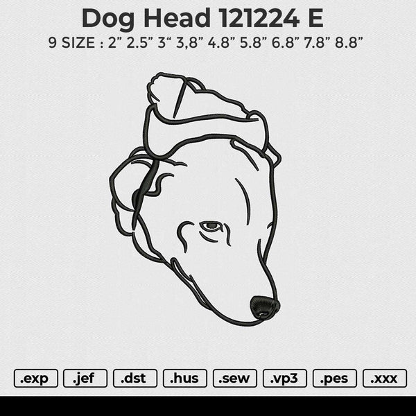 Dog Head 121224 E Embroidery File 9 size