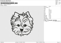 Dog Head 121224 F Embroidery File 9 size