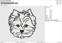 Dog Head 121224 F Embroidery File 9 size