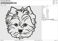 Dog Head 121224 F Embroidery File 9 size