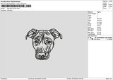 Dog Head Outline 1612 Embroidery File 6 sizes
