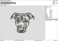 Dog Head Outline 1612 Embroidery File 6 sizes